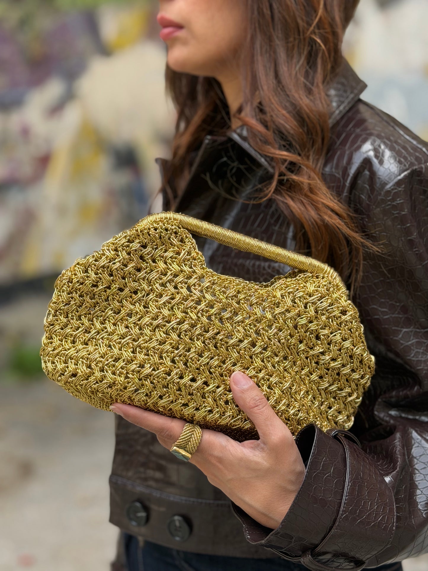 Metal Chic Handheld Clutch