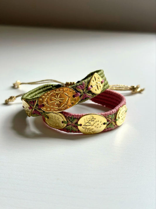 Large handmade silk bracelet