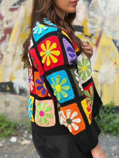 Cozy Bloom Crochet Cardigan