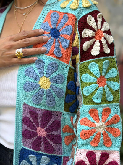 Cozy Bloom Crochet Cardigan