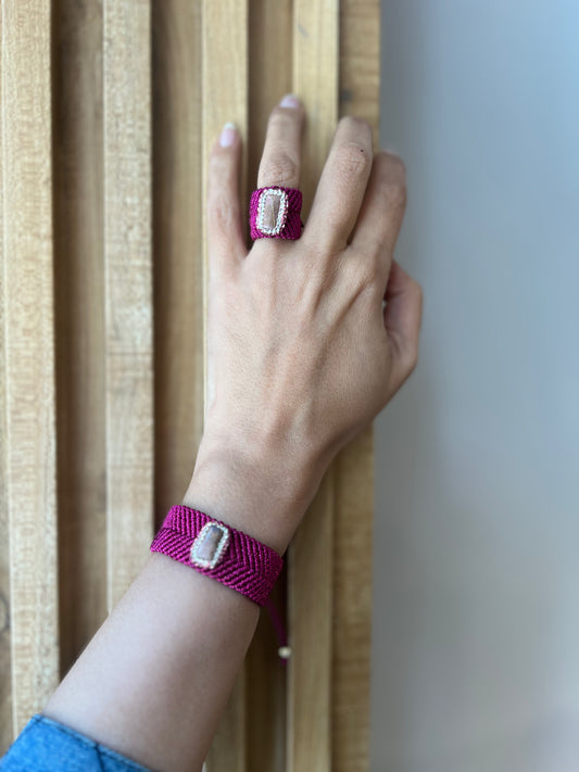 Fuchsia Agate Set